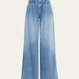 Anders Low-Rise Wide-Leg Double-Pleated Jeans