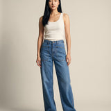 Mid-Rise Straight Cut Jeans
