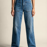 Mid-Rise Straight Cut Jeans