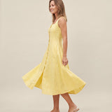 Button Yellow Dress