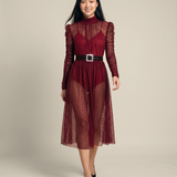 Polka-dot Midi Lace Dress