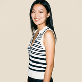 Striped Knit Sleeveless Vest
