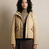 Cropped Quilted Hooded Jacket