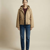 Cropped Quilted Hooded Jacket