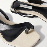 Leather & Linen Sandals